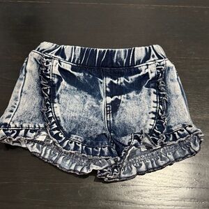 Habitual Blue Denim Ruffle Shorts
